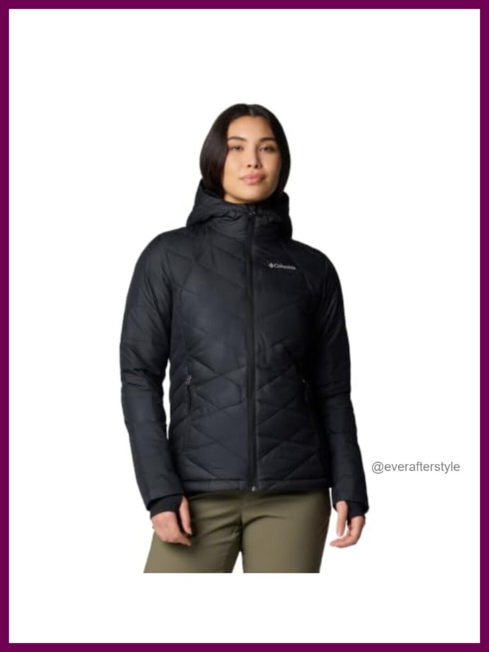 Quilted Hooded Puffer Jacket Omni-Heat Thermal Reflective Winter Coat